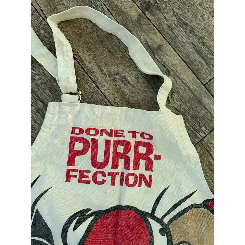 Vintage 80-90s Looney Tunes Done To Purr-Fection Smock Apron Multi Graphic